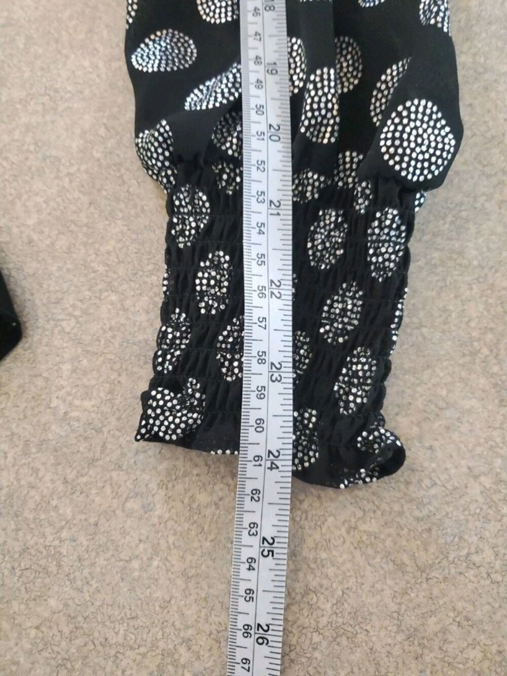 Michael Kors Black & Silver Polka Dot Surplice Long Sleeve Tiered Mini Dress M - Picture 11 of 15